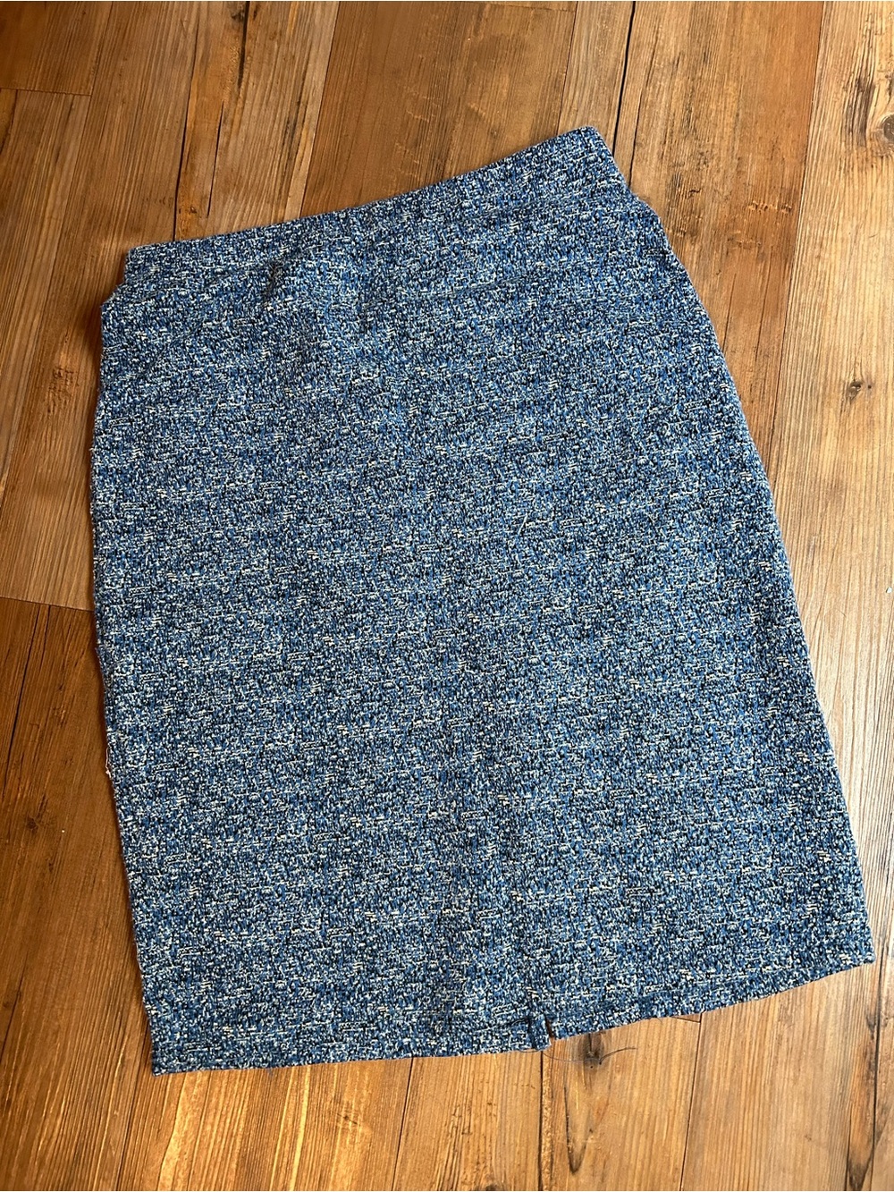 Classic Blue Tweed stretch Pencil Skirt - Women's